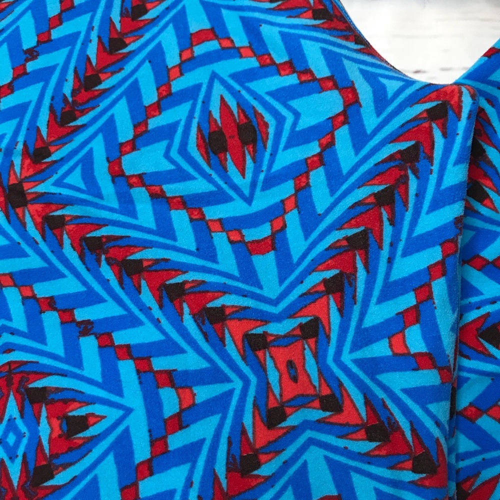 {Lularoe} TC leggings blue and red Aztec print - Picture 2 of 4